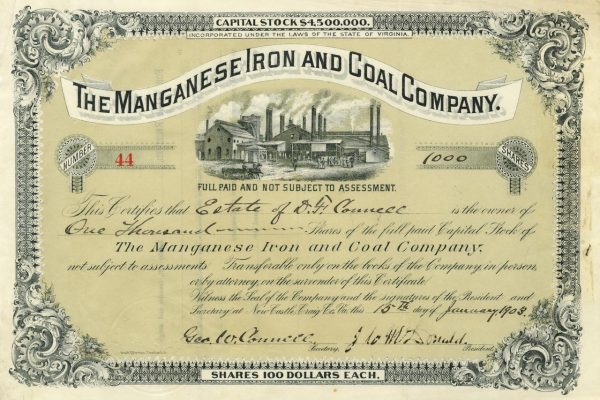 Stock Certificate from Craig County