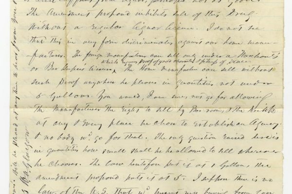 Letter from Sen. W.A. Glasgow