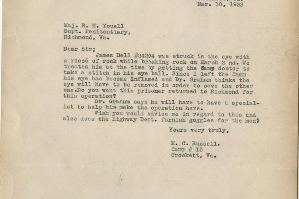 Letter from M.C. Russell