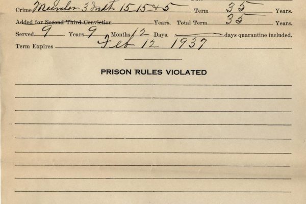 Prisoner Record of Allen