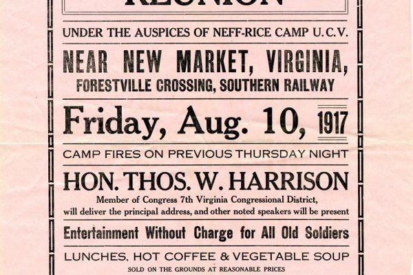Broadside advertising the Nineteenth Annual Confederate Reunion