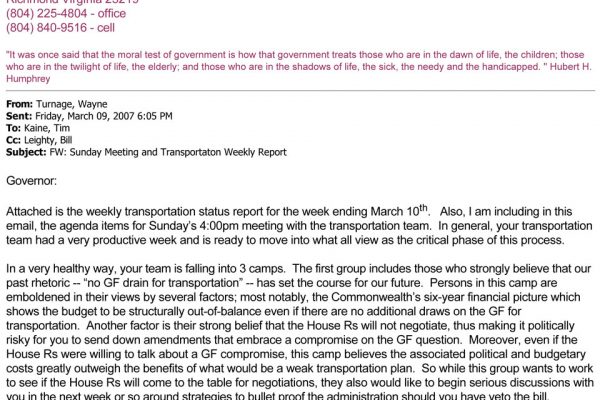 Transportation Weekly Report