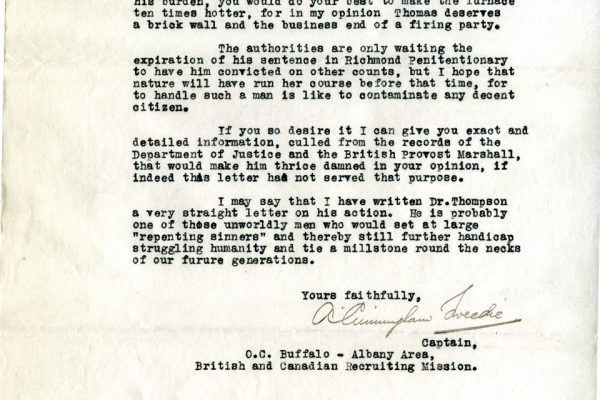 Letter from Capt. Tweedie pg. 2