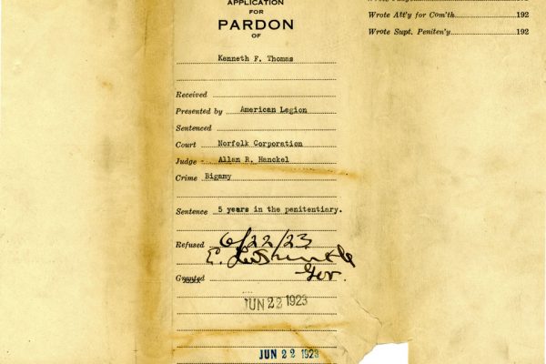Jacket of Thomas Pardon file
