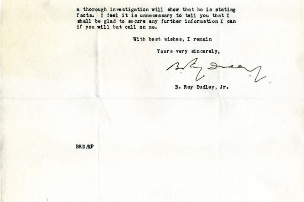Letter from Roy Dudley pg. 2
