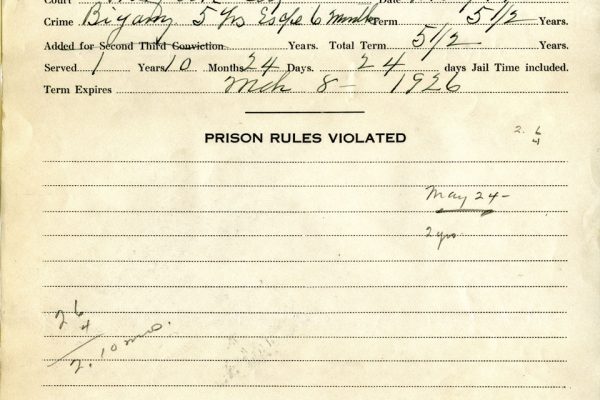 Prison Record of Thomas