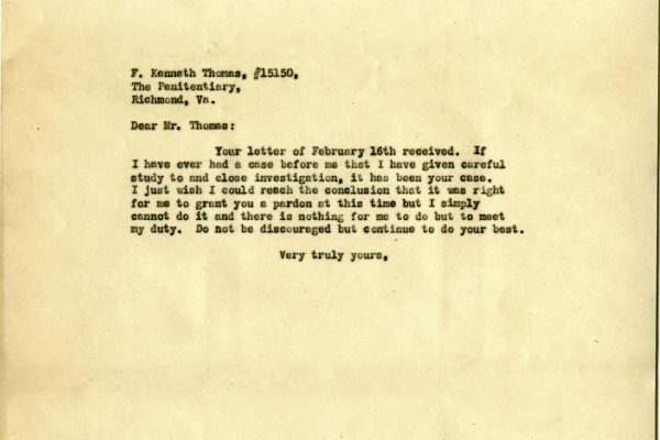 Letter from Gov. Trinkle