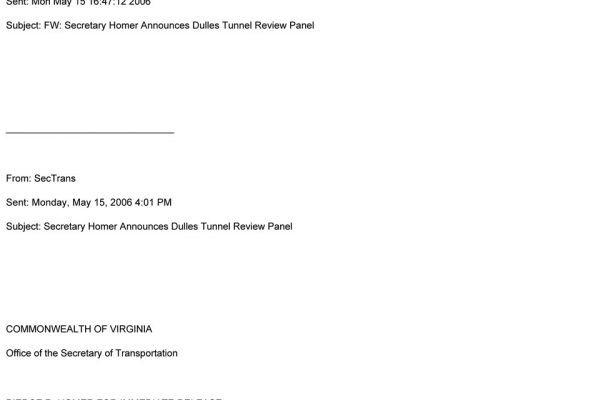 Dulles Tunnel Review Panel
