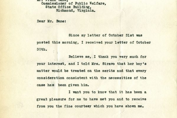 Letter from James Doran