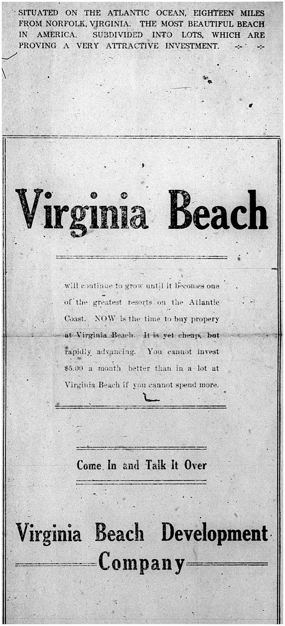 The Princess Anne Times 1915-1918:  Boosting the Beach