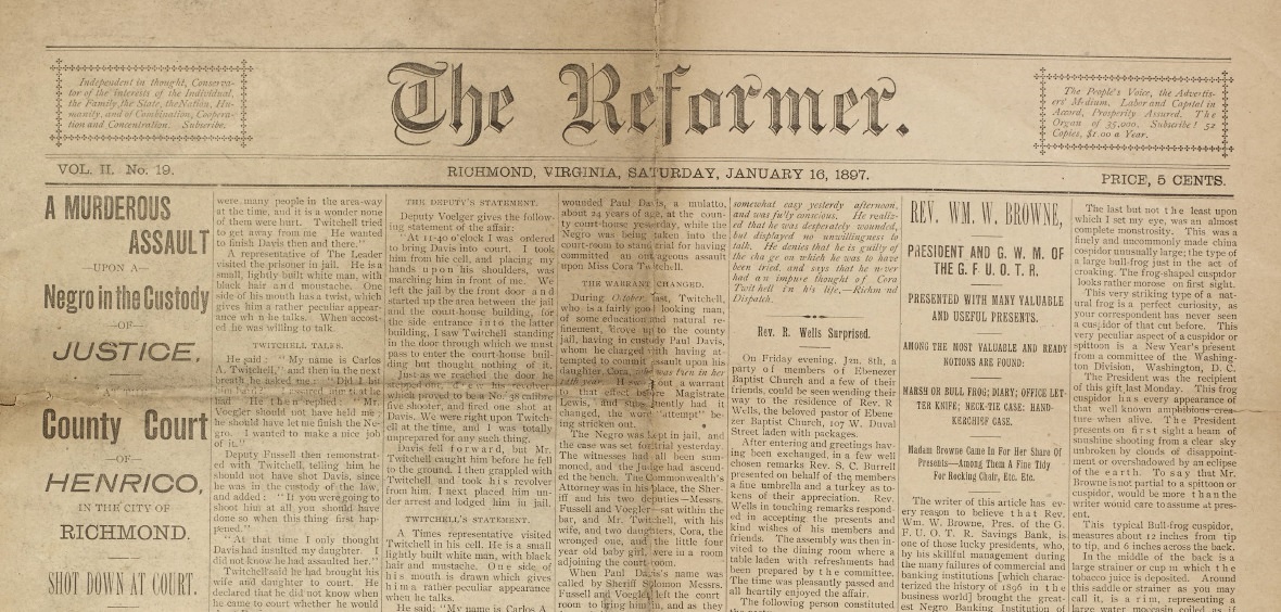 The Planet and Beyond: an update on African American Newspapers at the Library of Virginia