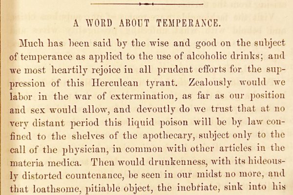 Excerpt from "A Word About Temperance"